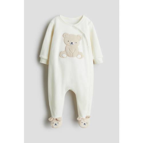 VELOUR PAJAMA JUMPSUIT WITH COVERED FEET