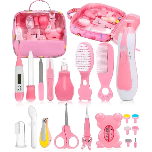 Baby Healthcare and Grooming Kit, Electric Safety Nail Trimmer Baby Nursery Kit, Newborn Care Kits with Hair Brush Comb for Newborn Infant Toddlers Baby Boys Girls Kids, Baby Shower Gifts