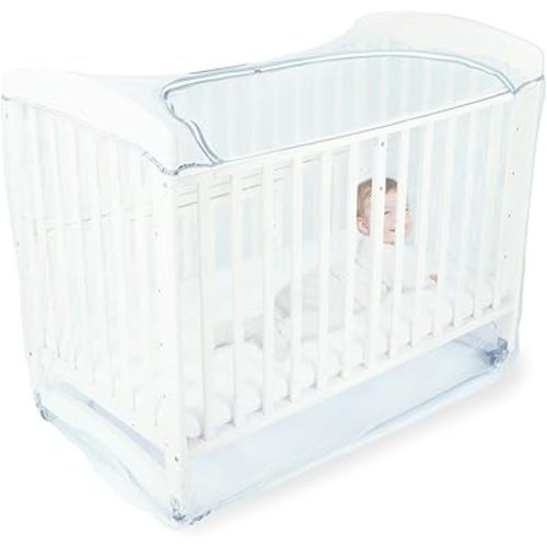 Orzbow Crib Tent Canopy - Crib Cover to Keep Baby from Climbing Out, Protects from Climbing Out and, Insects, Mosquitoes, Encrypted Baby Mosquito Net with Two-Way Self-Locking Zippers, White