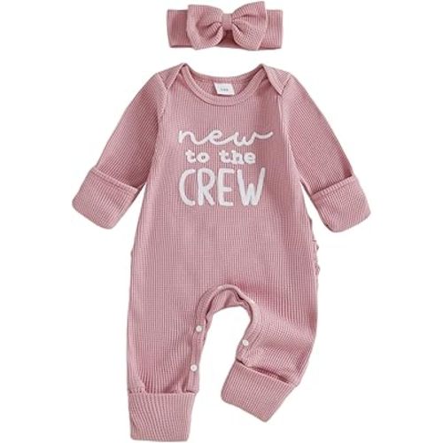 FIOMVA Baby Girl Long Sleeve Romper Jumpsuit
Im New Here, Coming Home Outfit, Newborn, Preemie, Letter, Ribbed Knit, Outfit