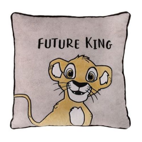 NoJo Disney Lion King Taupe and Gold Simba Future King Embroidered Decorative Pillow