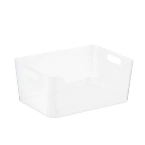 Plastic Storage Bins with Handles (medium, clear) | The Container Store