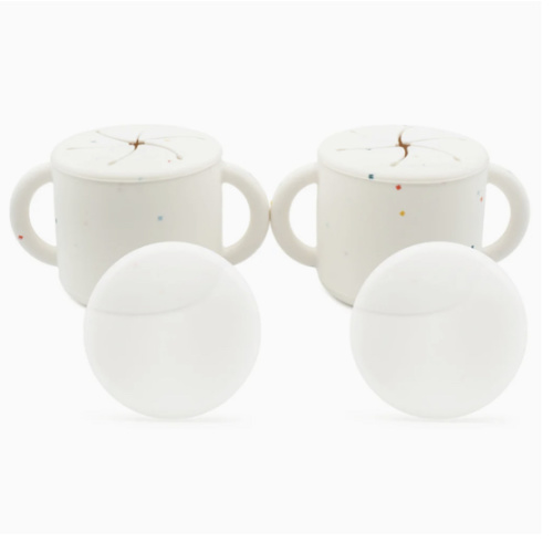 Silicone Snack Cups – Set of 2 with Lids