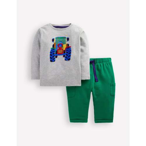 Appliqué Jersey Play Set-Grey Tractor