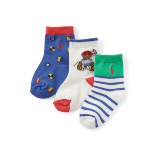 Baby Boys Sailing Bear 3 Pack Socks