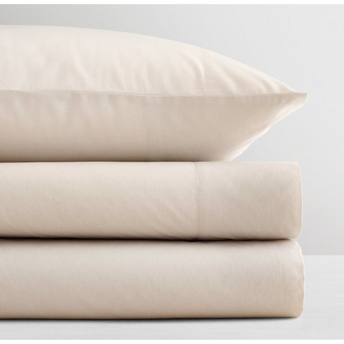 Vintage-Washed Organic Percale Crib Fitted Sheet | RH Baby & Child