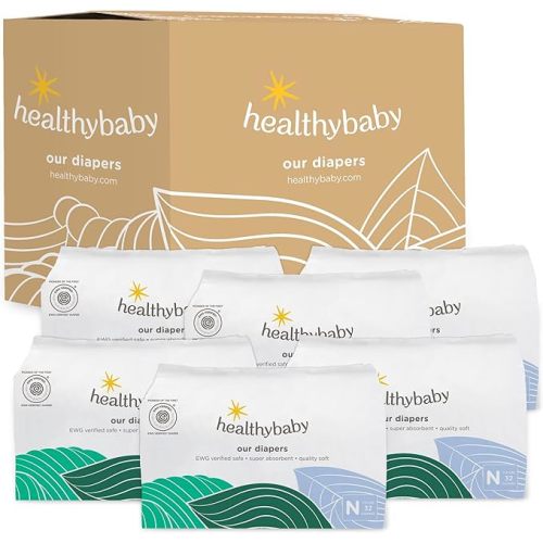 Our Diapers | The First EWG Verified & Microbiome-Friendly Diaper | 12-Hour Leak Protection | Made with Organic Cotton & Plant-Derived Materials | Totally Chlorine Free | Size NB (<10 lbs) 192 Count