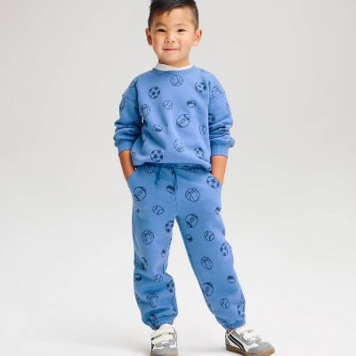 Toddler Boys' Cozy Fleece Sweatpants - Cat & Jack™ Light Blue 3T