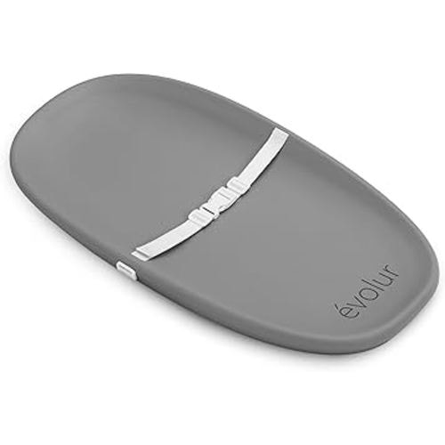 Evolur Eva Baby Changing Pad in Dark Gray, Soft, Lightweight and Portable Changing Pad, Fits All Changing Table, Waterproof Firm Padding