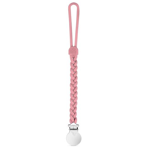 Ryan & Rose Cutie Clip Braiden Pacifier Clip - Braided Silicone (Rose)