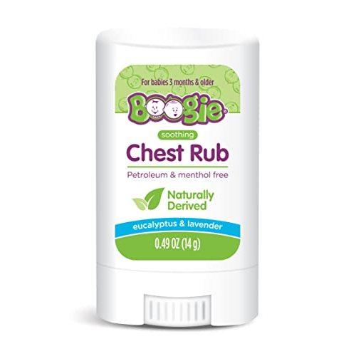 Boogie Chest Rub Stick for Soothing Relief, Petroleum-Free, USDA Organic, Naturally Derived, Soothing Eucalyptus and Lavender, 0.49 oz (Pack of 1)