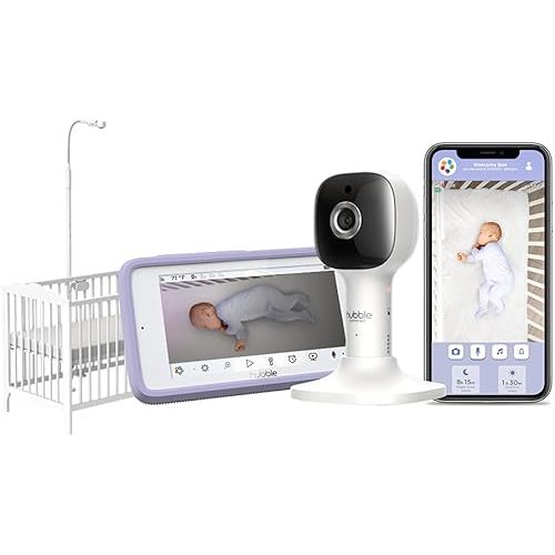HUBBLE CONNECTED Nursery Pal Crib Edition Smart Connected, Wi-Fi Enabled Baby Monitor with Camera and Large 5-inch Touchscreen