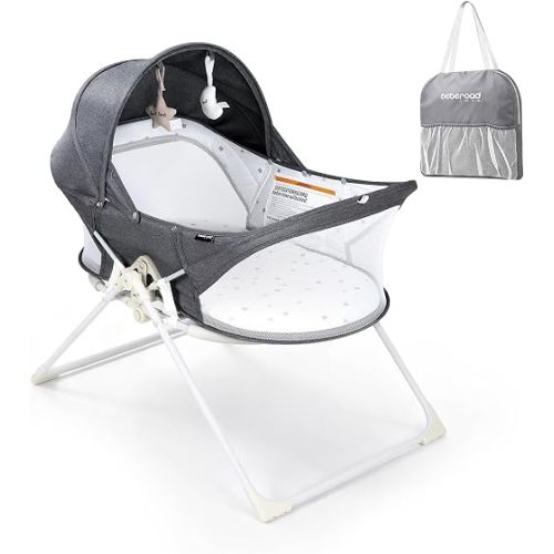 Beberoad Love Baby Travel Bassinet Portable Bassinet for Infants, Gray
