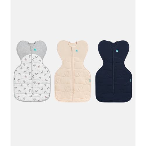 Swaddle Up Starter Bundle 2.5 | 3.5 TOG | White Rainbow Dream | Blush Heart | Navy Star