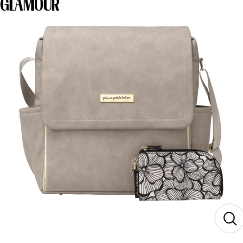 Boxy Backpack in Grey Matte Leatherette