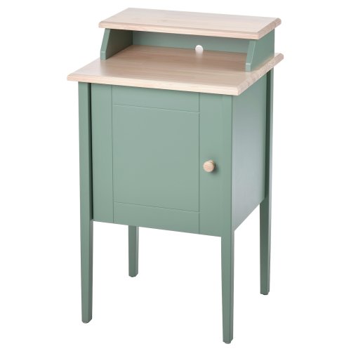OLDERDALEN Nightstand - gray-green/pine 18 1/2x16 7/8 "