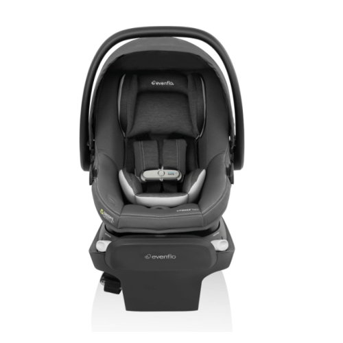 Evenflo Revolve180 LiteMax NXT Rotating Infant Car Seat with SensorSafe and Green & Gentle, 2025, Anchor Gray