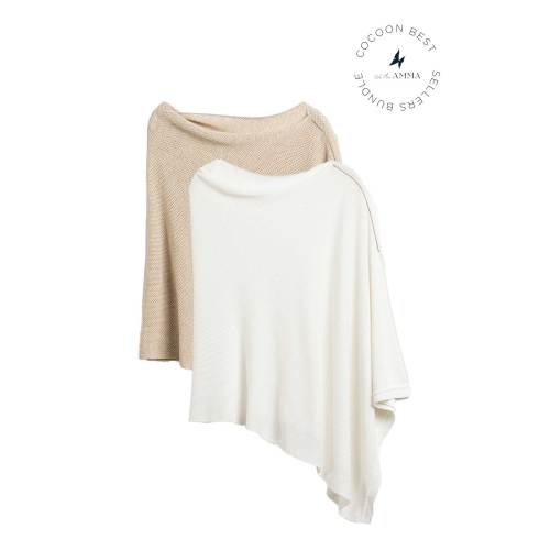 We are Amma 2 Cocoons Nursing Cover Bundle: Ivory and Natural