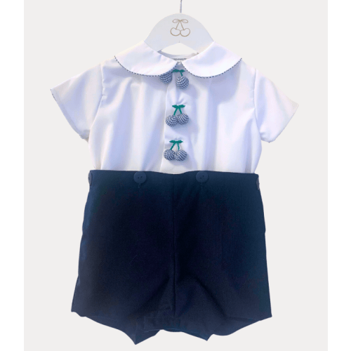 Vintage Cherry Thomas Suit in Navy Blue Corduory