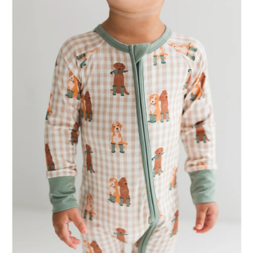 Green Pup Friends Zipper Romper – In My Jammers