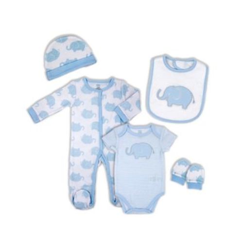 Baby Boys Elephant Layette, 5-Piece Set