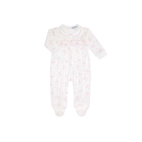 Charming Bows Print Smocked Footie – Nellapima