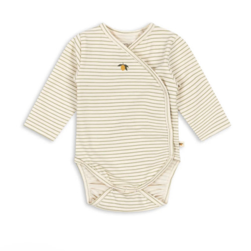 basic long sleeve newborn body | tea stripe