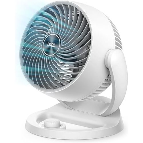 Dreo Fan for Bedroom, 12 Inches, 70ft Powerful Airflow, 28db Quiet Table Air Circulator Fans for Whole Room, 120° Adjustable Tilt, 3 Speeds, Desktop Fan for Home, Office, Kitchen