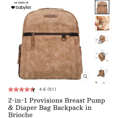 2-in-1 Provisions Breast Pump & Diaper Bag Backpack in Brioche