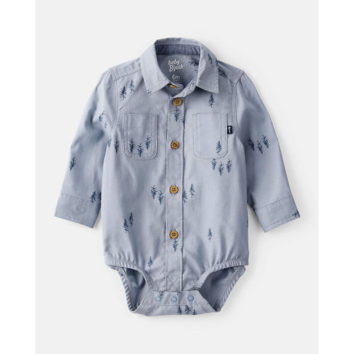 Baby Boy Woven Fashion Bodysuit - Blue - OshKosh B'gosh | Carter's