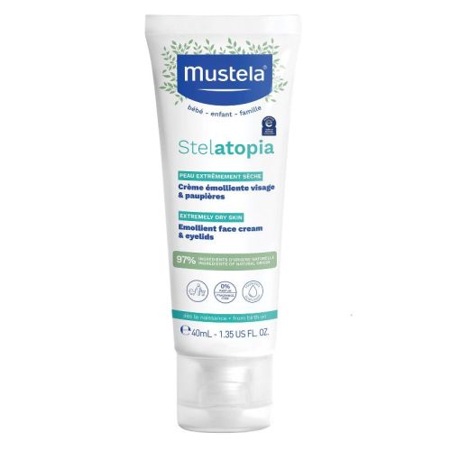 Mustela Stelatopia Emollient Baby Face Cream for Eczema Prone Skin Fragrance Free - 1.35 fl oz