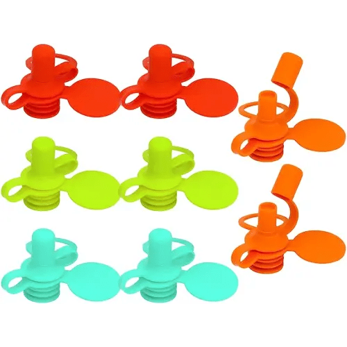 Morlike Baby Water Bottle Cap Silicone Bottles Top Spout Adapter Replacement for Toddlers Kids and Adults, Protects Kids Mouth - No Spill & BPA Free (Mix - 8 Pack)