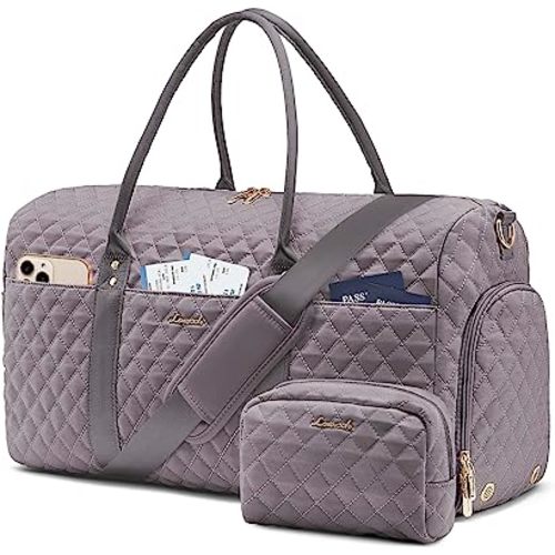 LOVEVOOK Travel Duffle Bag,Weekender Bags for Women Overnight Bag with Shoe Compartment, Carry on with Toiletry Bag,Duffel Bag with Wet Pocket,Hospital Bags for Labor and Delivery