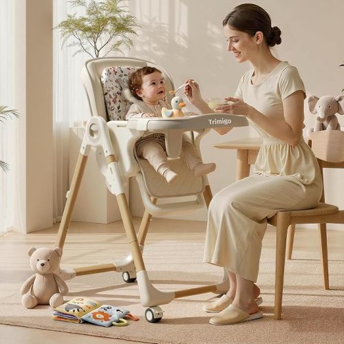 Baby High Chair for Babies and Toddlers 0-3, Khaki