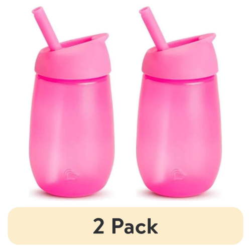 (2 pack) Munchkin® Simple Clean™ Toddler Sippy Cup, 10 oz, Pink, Unisex