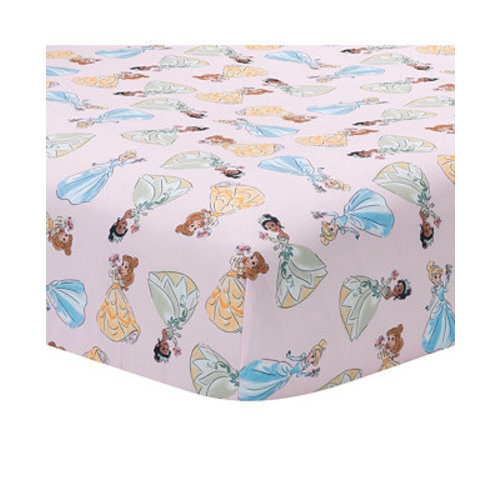 Disney Princesses Pink Fitted Crib Sheet - Belle/Tiana/Cinderella