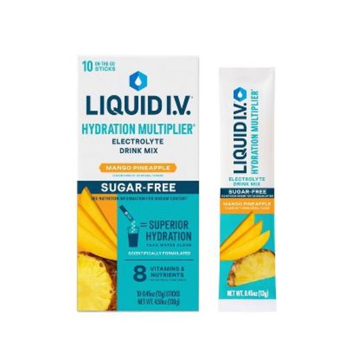 Liquid I.V. Sugar Free Hydration Electrolyte Powder Supplements - Mango Pineapple - 4.58oz/10ct