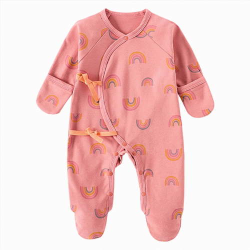 Wonitaaizi Unisex Footless Newborn Baby Sleepers Pajamas Romper Girls Long Sleeve (Newborn,Watermelon Red)