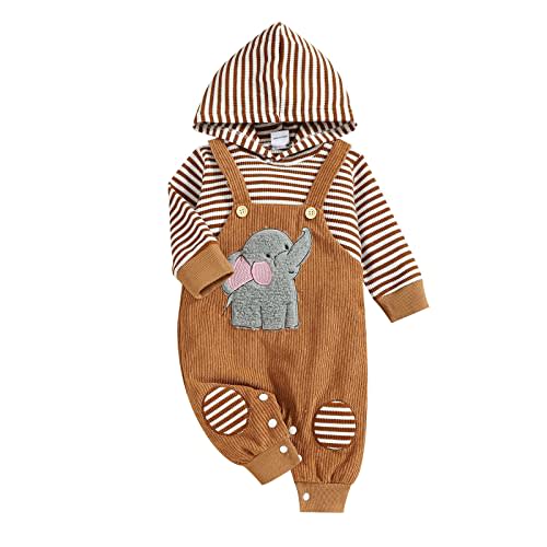 FOCICI Baby Boy Girl Clothes Long Sleeve Outfits Fall/Winter Baby Romper Ribbed Hoodie Clothing