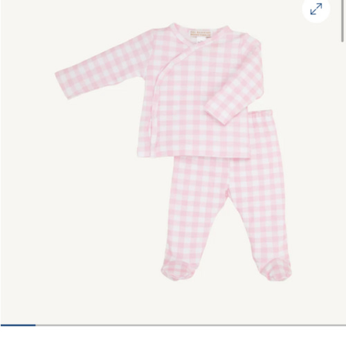 Cameron Cross-Front Set - Palm Beach Pink Gingham