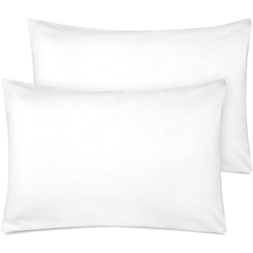 Zenssia Organic Cotton Toddler Pillow Case 13x18 Inches, 2 Pack, White