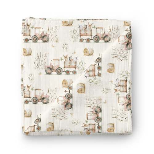 Couverture mousseline de bambou - Balade au champs