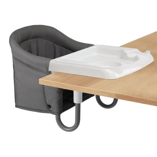 Hook-On High Chair with Tray,Portable for Babies and Toddlers 6-36 Months,Clip-On Table Chair with Travel Bag,On-the-Go Feeding Seat,Sets up in Seconds (Grey)