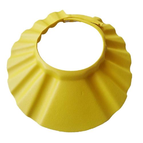 Baby Safe Shampoo Shower Bathing Protection Soft Shower Cap Hat Wash Hair Shield for Children Kids (Yellow)