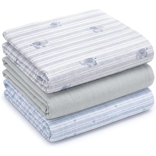 NINTARABABY Muslin Swaddle Blankets for Newborns, 3 Pack Multipurpose 100% Organic Cotton, Ultra Soft Breathable Receiving Blanket 39 x 39 inches, Swaddle Wrap for Baby Boys & Girls