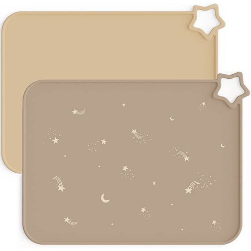 Moonkie Silicone Placemats for Baby & Kid, Stain-Proof Non-Slip Toddler Food Mats Eating Table Mat with 2 Packs