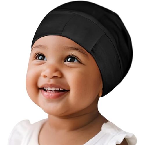 Fittia Baby Bonnet for 0-6 Months, Silky Satin Bonnet for Sleeping, Smooth for No Frizzy Hair, Adjustable for Non-Slip