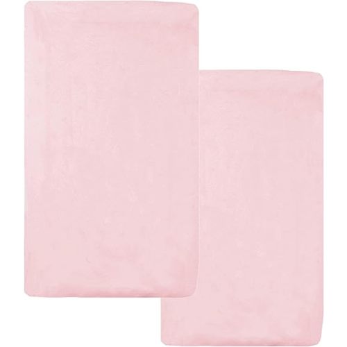 American Baby Company 2 Pack 100% Natural Cotton Fitted Cradle/Bassinet Sheets 36" x 18" - Soft, Breathable & Hypoallergenic Bed Sheets, Pink, Neutral for Boys & Girls