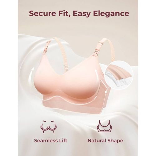 Momcozy Ultra Soft Nursing & Wearable Breast Pump Bra - Beige M