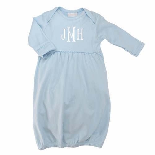 Baby Boys Blue Coming Home Gown Pima Cotton